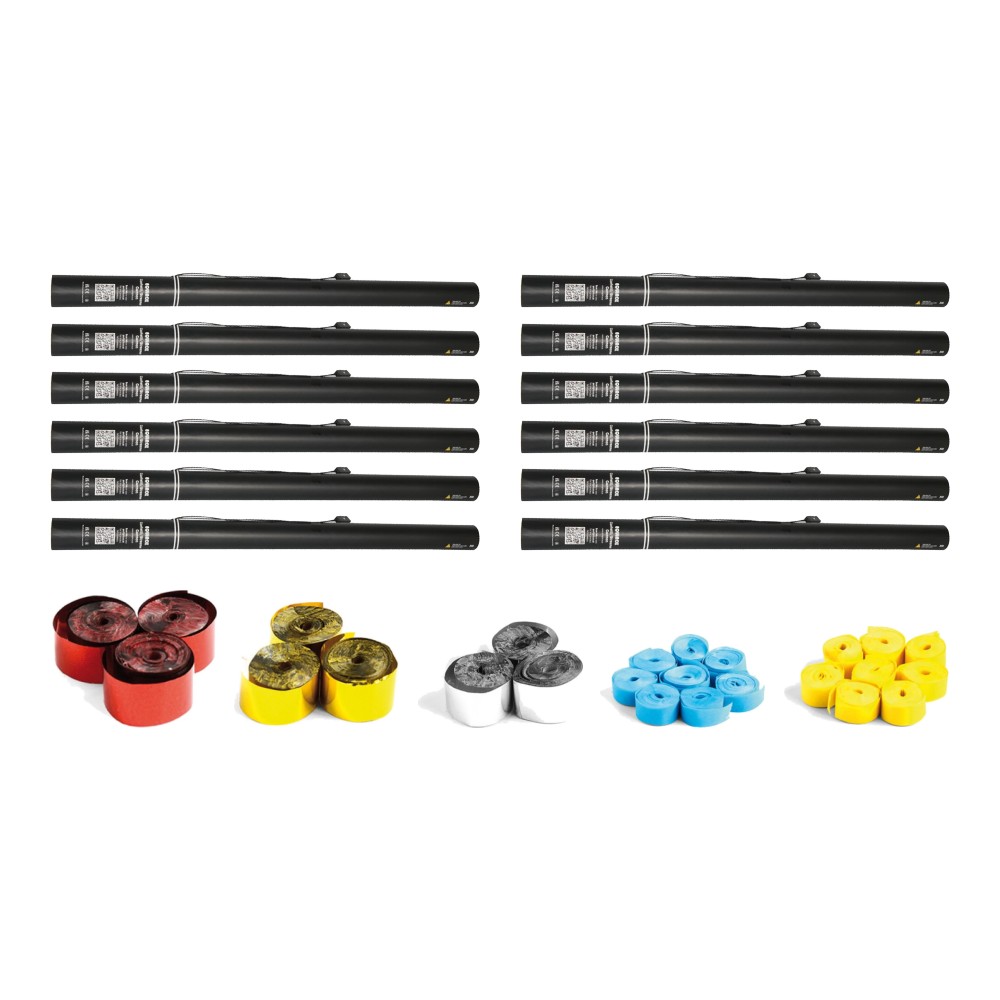 Equinox Electric Streamer Cannons 80cm Mix & Match Pack of 12 - Choose Your Colours