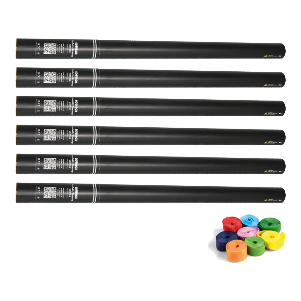 Equinox Handheld Streamer Cannon 80cm Multicoloured (Pack of 6) Equinox Handheld Streamer Cannon 80cm Multicoloured - pack of 6