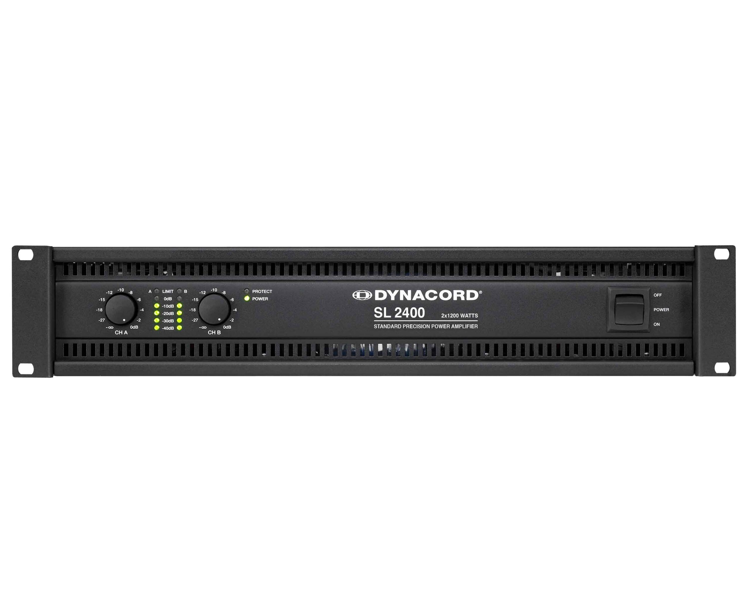 Dynacord SL2400 Class-H Power Amp 2x1200W @ 4Ω 2x1800W @ 2Ω 2U Dynacord SL2400 Class H Power Amplifier 2x1200W 2U - Image 1