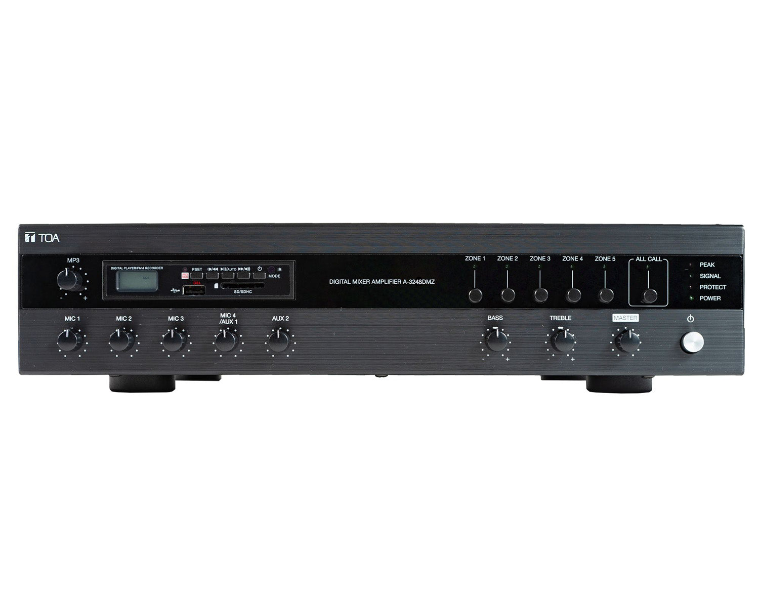 TOA A-3248DMZ 480W Digital Mixer Amplifier MP3 / Bluetooth / 5-Zones TOA A-3248DMZ Digital Mixer Amplifier 480W 5-Zone with MP3 and Bluetooth - Image 1