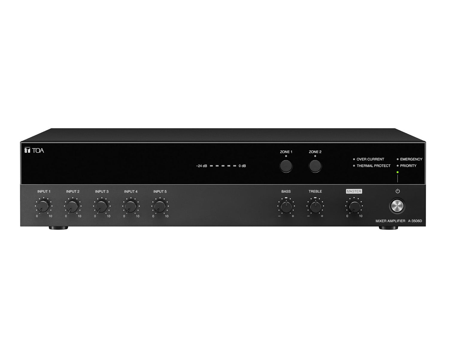TOA A-3512D 120W Digital Mixer Amplifier 2-Zone / 5-Inputs TOA A-3512D Digital Mixer Amplifier 120W 2-Zone 5-Input - Image 1