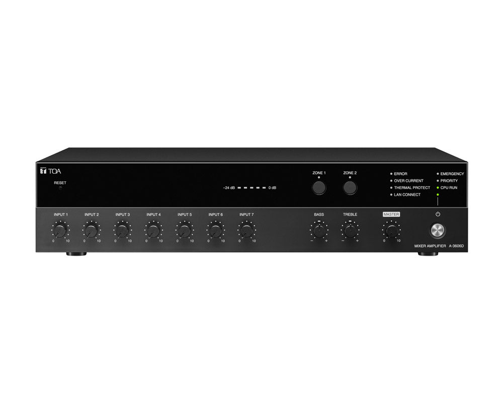 TOA A-3624D 240W Digital Mixer Amplifier 2-Zone / 7-Inputs TOA A-3624D Digital Mixer Amplifier 240W 2-Zone 7-Input - Image 1