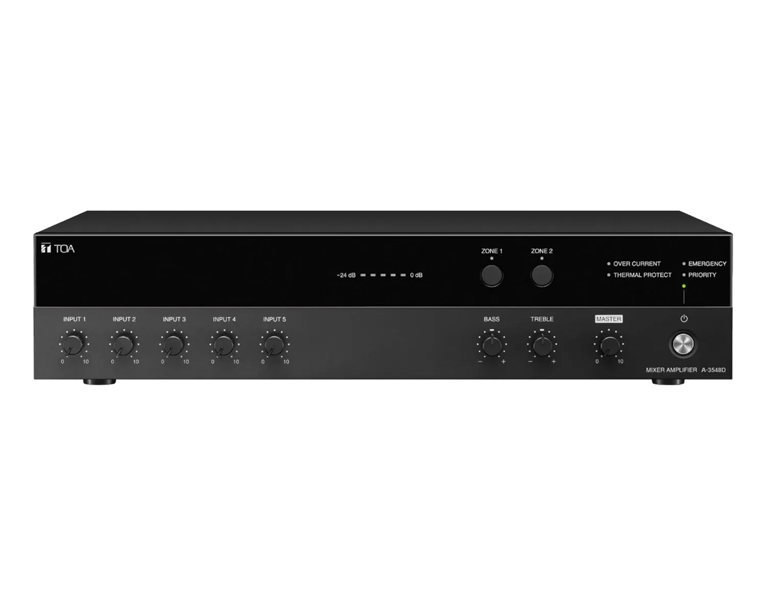 TOA A-3548D 480W Digital Mixer Amplifier 2-Zone / 5-Inputs TOA A-3548D Digital Mixer Amplifier 480W 2-Zone 5-Input - Image 1