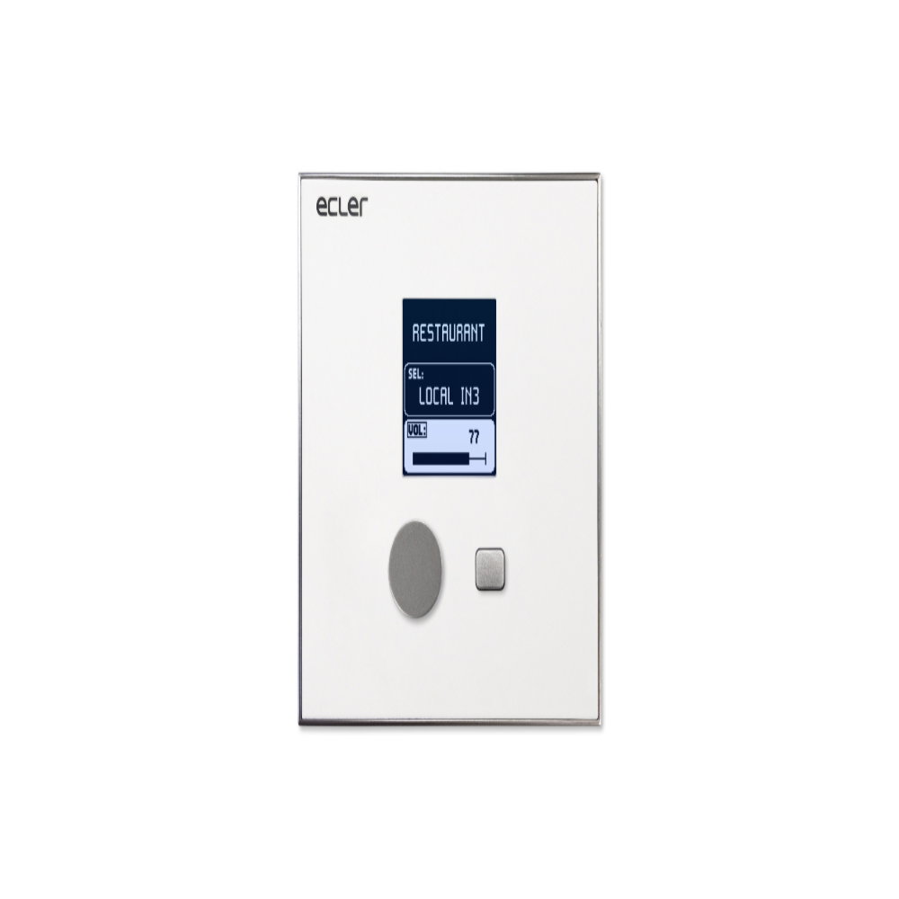 Ecler eMCONTROL1 Digital LCD remote wall controller (HUB Series) Ecler eMCONTROL1 Digital Wall Controller for HUB Series - Image 1