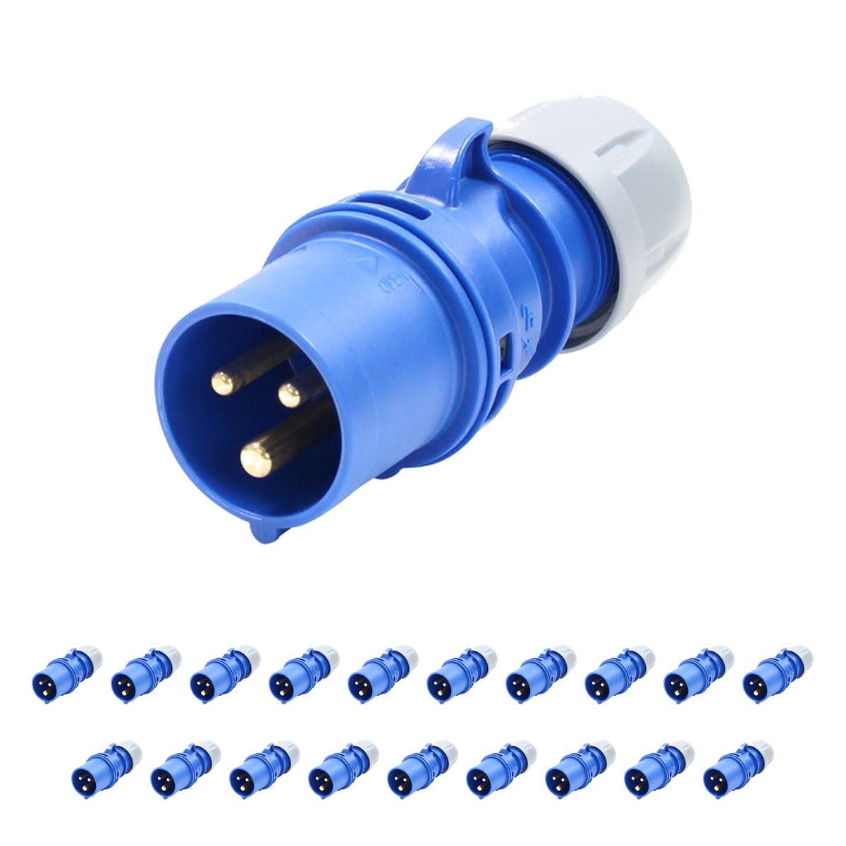 PCE 16A 230V Commando 2P+E Plug (013-6) (Pack of 20) PCE 16A 230V Commando 2P+E Plug (013-6) (Pack of 20)