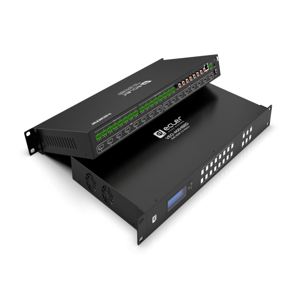 Ecler VEO-MXH88D - 8x8 HDMI 2.0 Matrix With Audio De-embedders Ecler VEO-MXH88D 8x8 HDMI 2.0 Matrix with Audio De-Embedding - Image 1