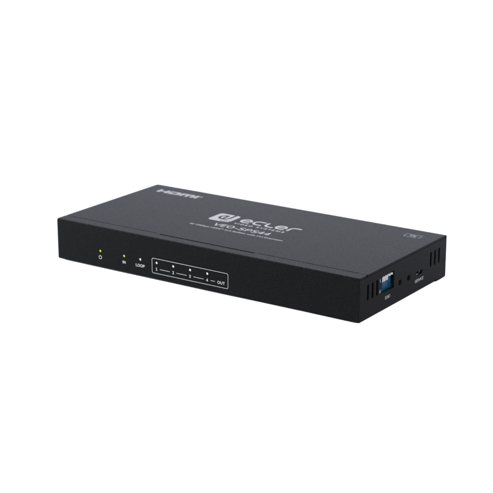 Ecler VEO-SPS44 - 4K zero latency 4-way CAT6 extender/splitter kit (max 60m) Ecler VEO-SPS44 4K 4-Way HDMI over CAT6 Splitter Extender Kit - Image 1