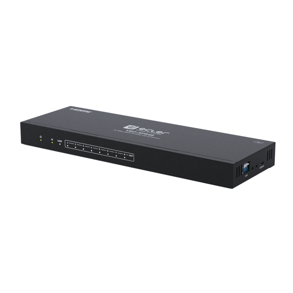 Ecler VEO-SPS48 - 4K zero latency 8-way CAT6 extender/splitter kit (max 60m) Ecler VEO-SPS48 4K 8-Way HDMI over CAT6 Splitter Extender Kit - Image 1