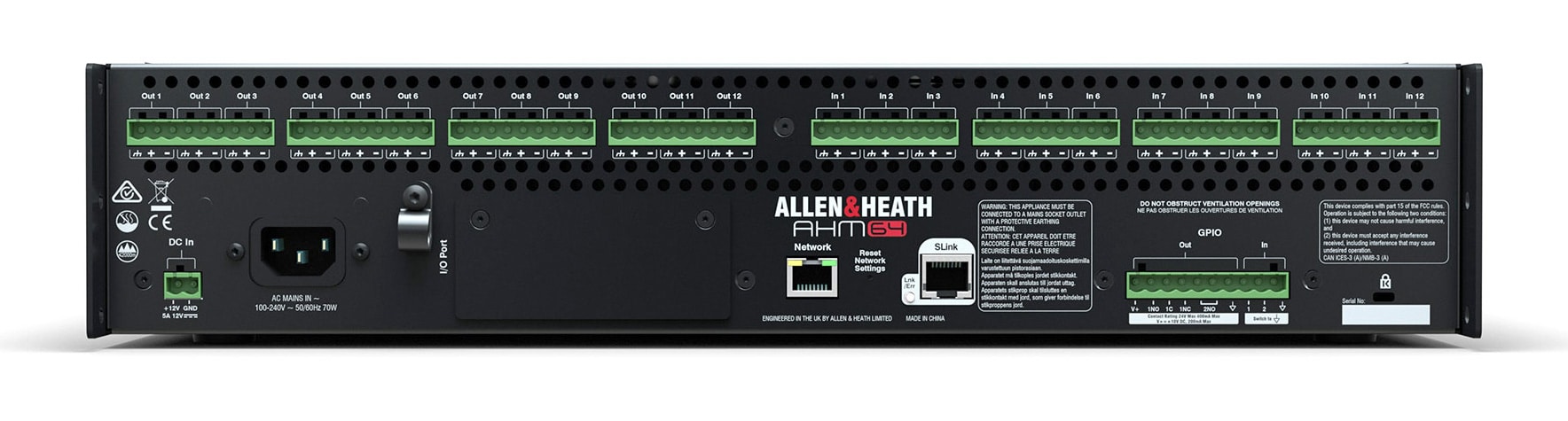 AHM-64 rear panel