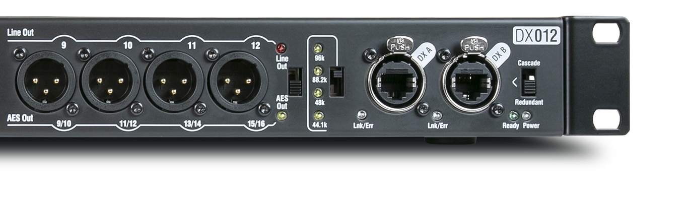 DX012 rear panel outputs