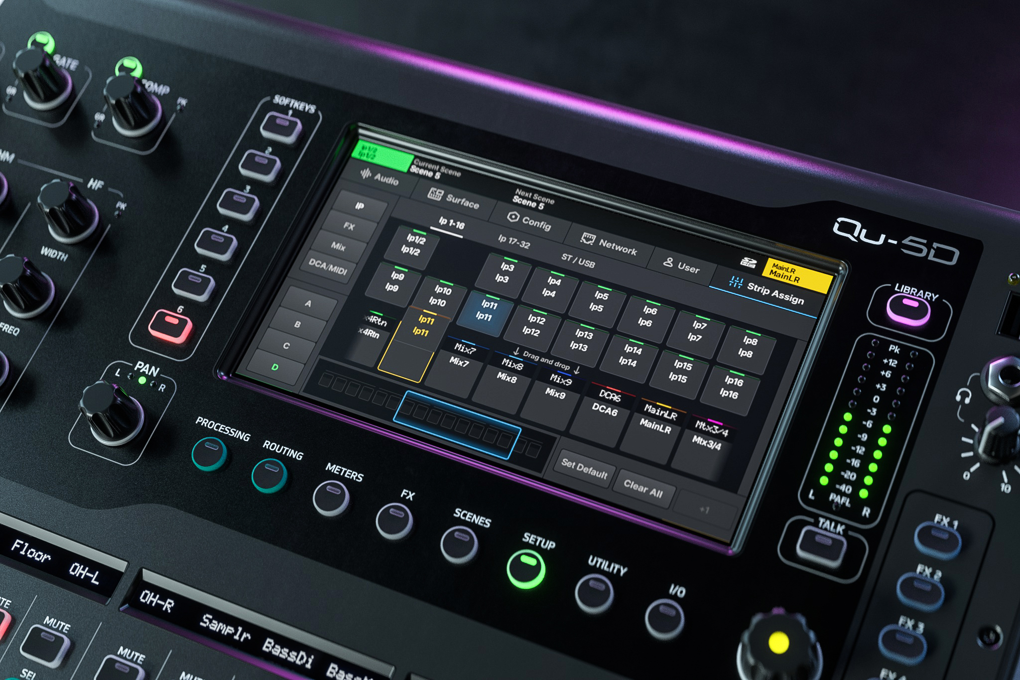 Qu-6 touchscreen interface
