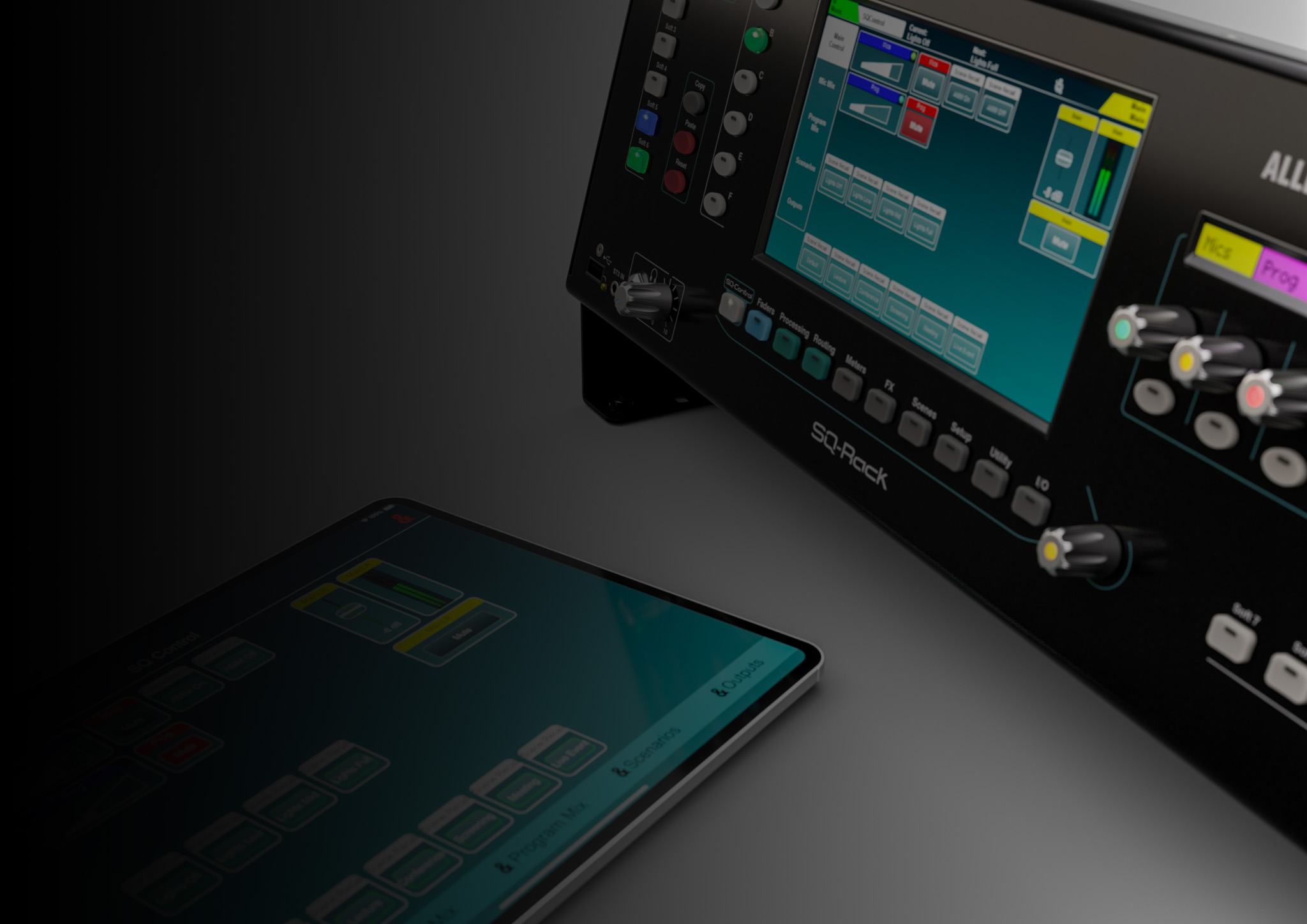 SQ-Rack control screen